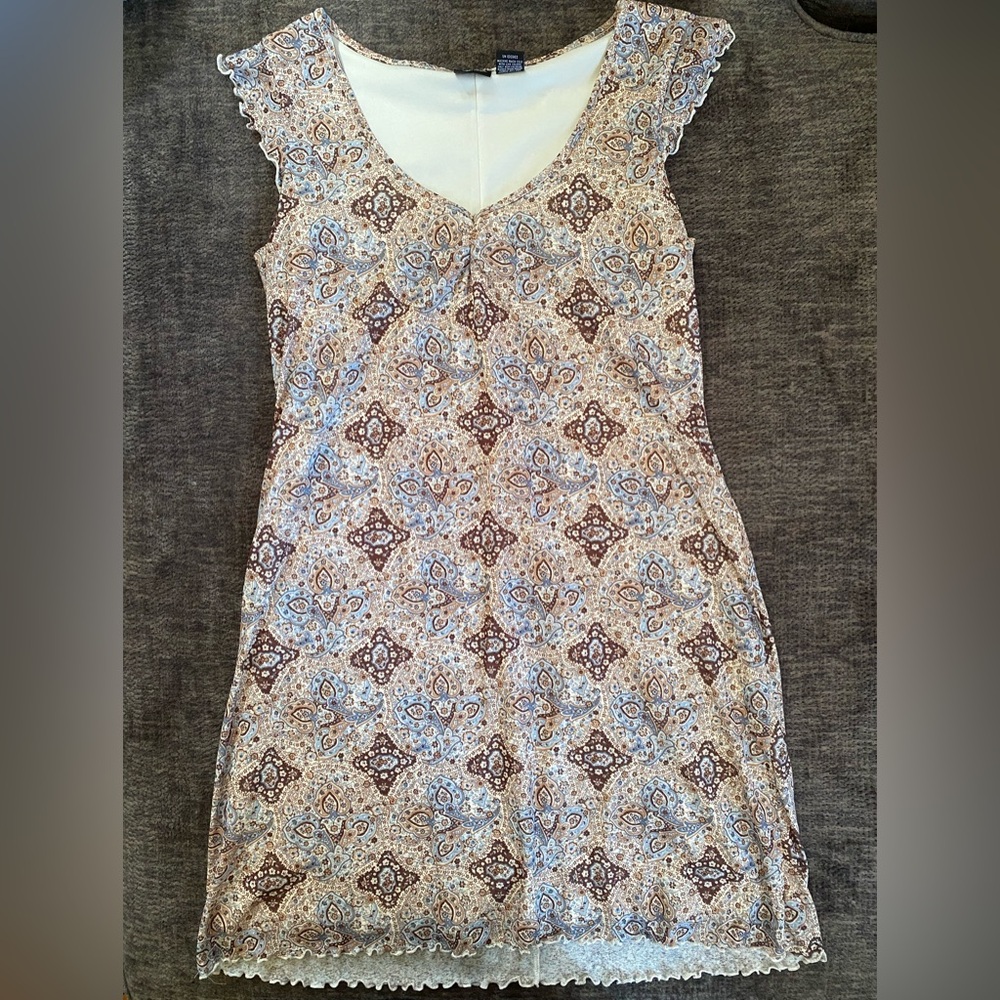 Xhilaration Cream and Brown Dress